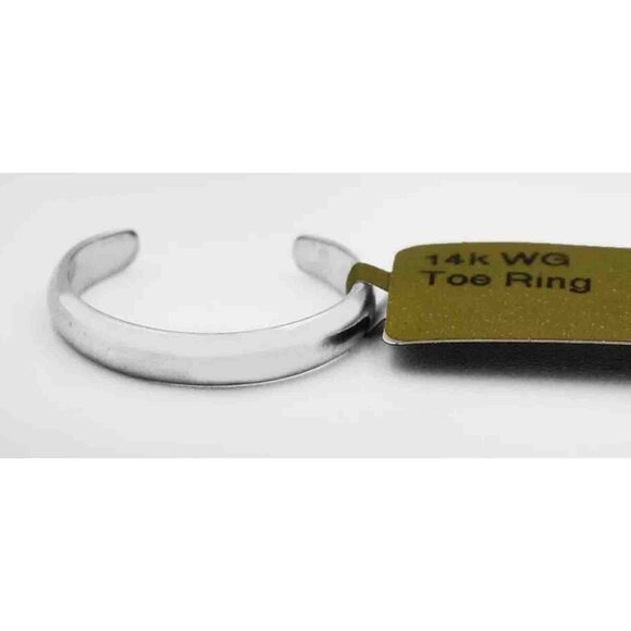 14k Solid White Gold Adjustable Toe Ring
